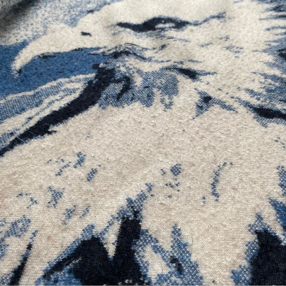 Rare Vintage OceanEast White/ Blue Eagle Fleece Jacket Size Medium - Picture 10 of 15